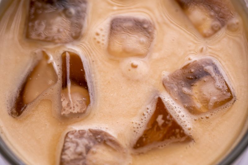 Cold brew iced coffee drink with milk